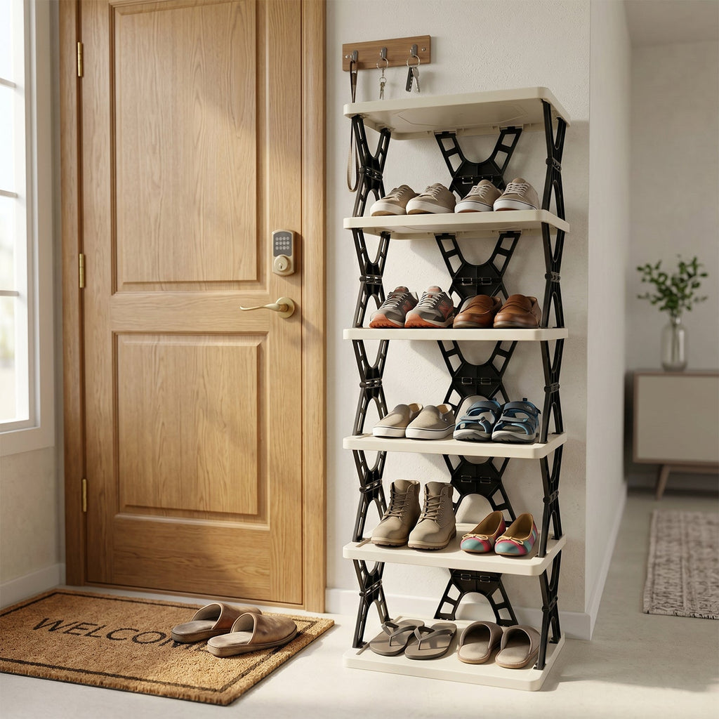 ALVENZA Multipurpose Foldable 6 Layer Storage Rack – Space-Saving Home Organizer