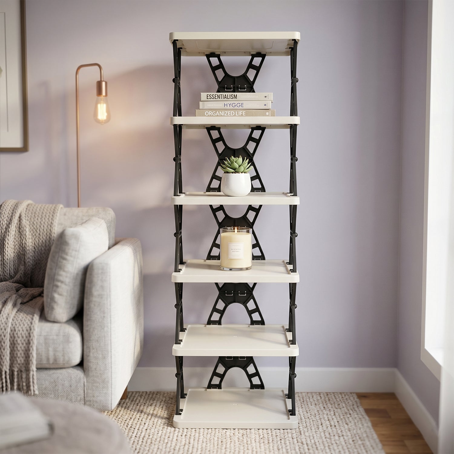 ALVENZA Multipurpose Foldable 6 Layer Storage Rack – Space-Saving Home Organizer