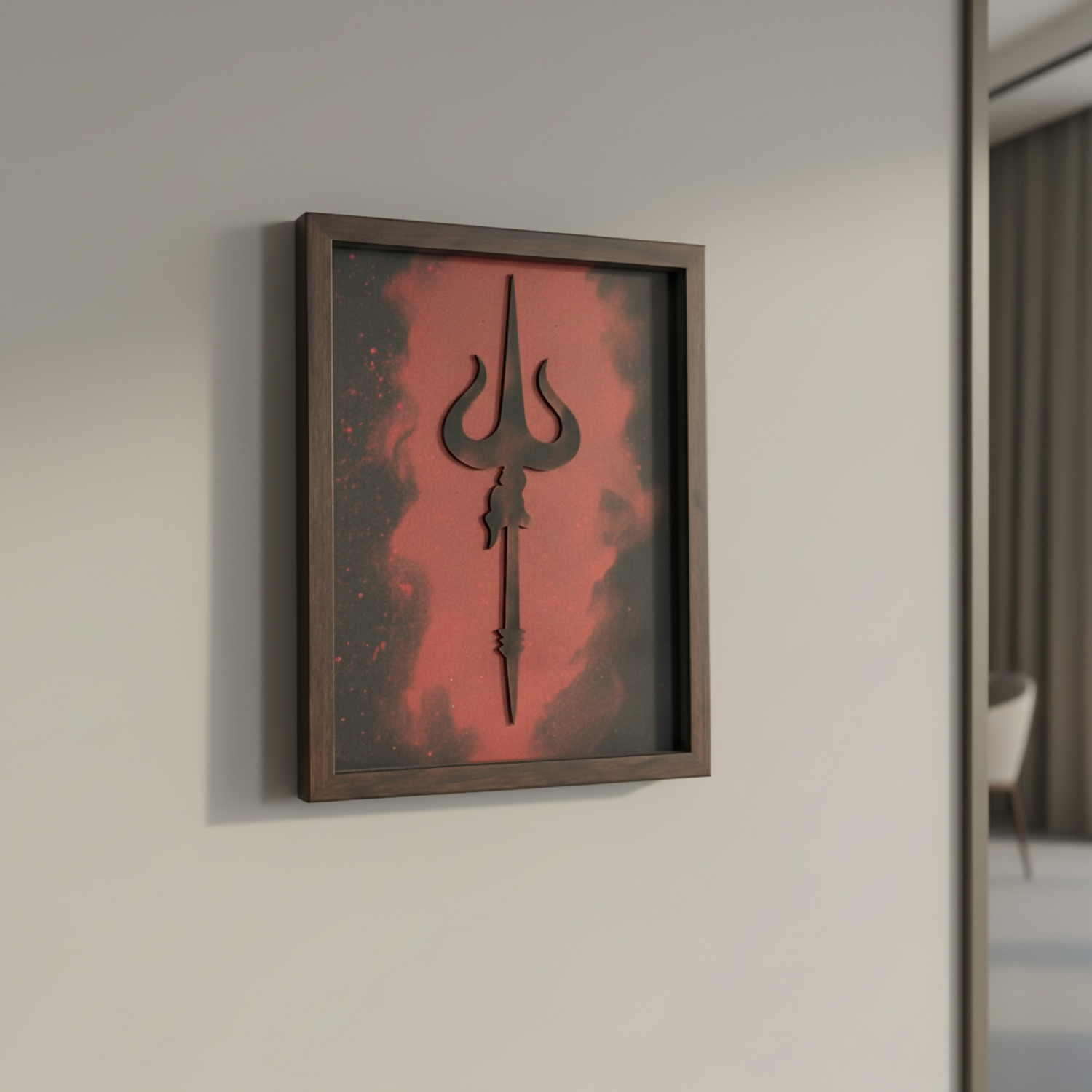 ALVENZA Mahadev Trishul Wall Art – Modern Spiritual Decor for Living Room