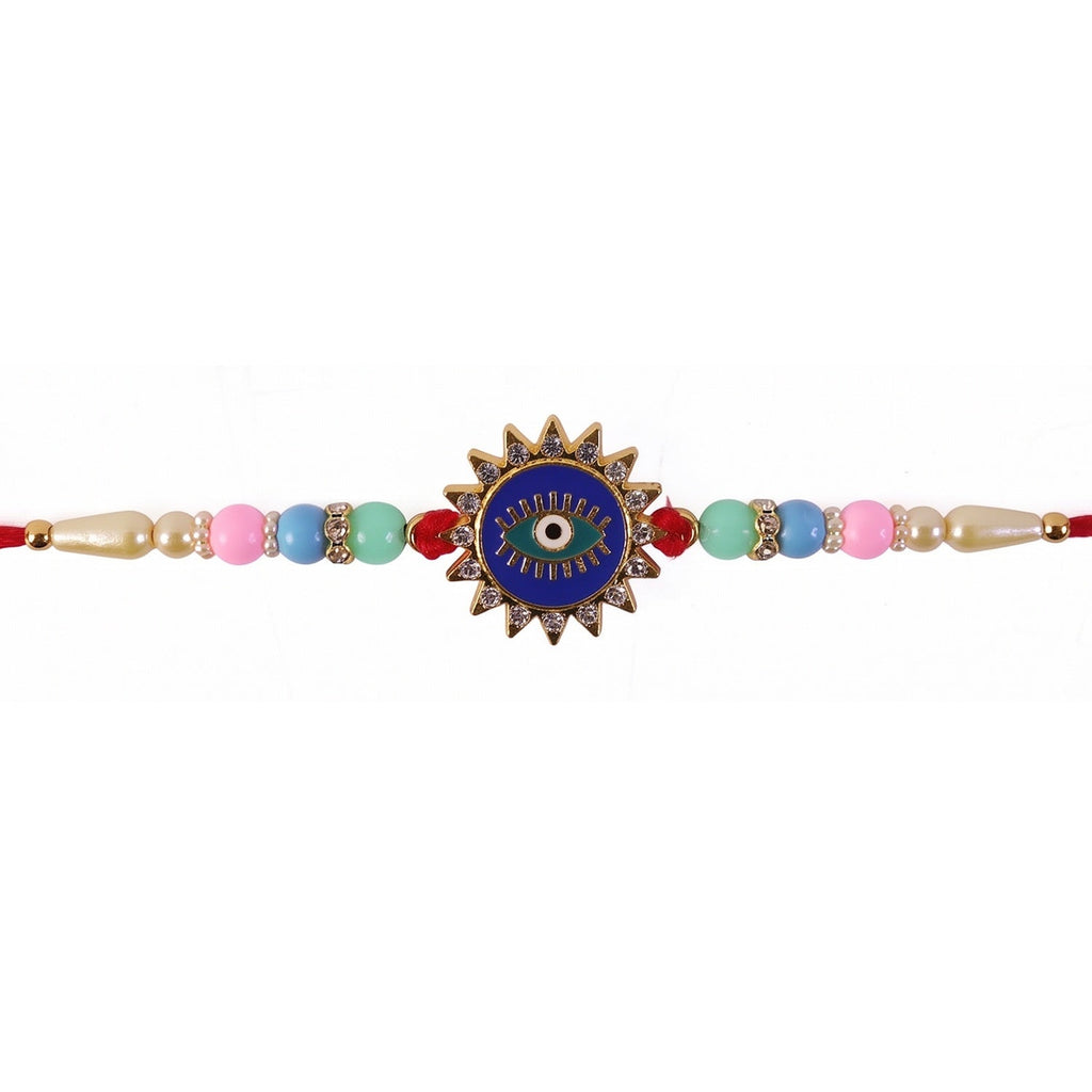 ALVENZA Evil Eye Sun Rays Rakhi – Stylish & Protective for Bhai