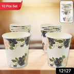 Disposable Paper Cups Mixed Design 10 Pcs Set | Papezo - Side View