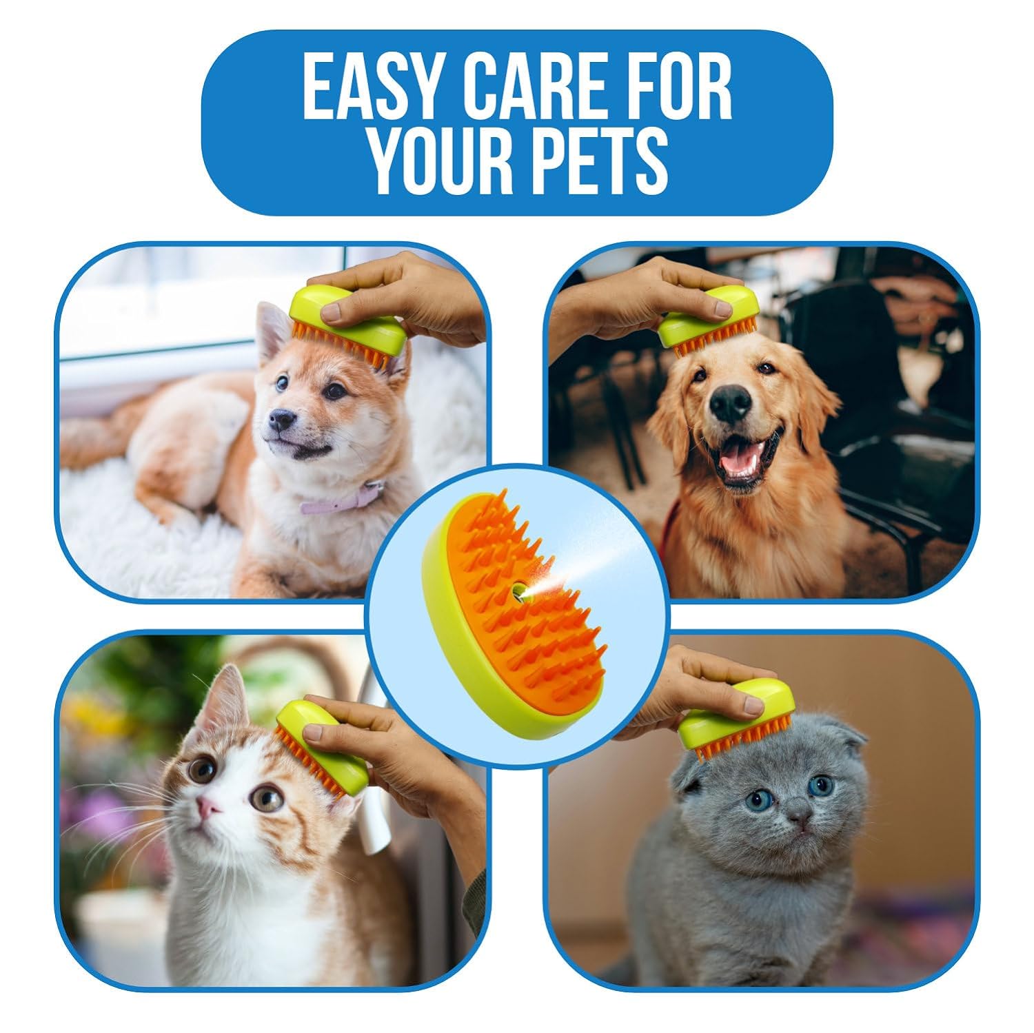 Cat Steamy Brush 3-in-1 Pet Grooming & Hair Removal Tool - Detail View 6