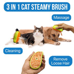 Cat Steamy Brush 3-in-1 Pet Grooming & Hair Removal Tool - Front View