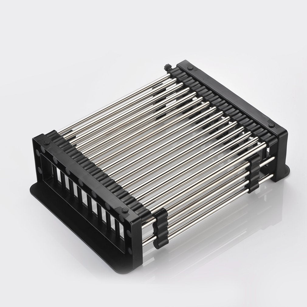 ALVENZA Expandable Dish Drainer – Stainless Steel Over Sink Rack | CookAura