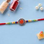 ALVENZA Om Rakhi – Multicolor Beads & Soft Thread for Brother