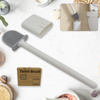 Silicone Toilet Brush Wall-Mounted, Anti-Drip Cleaner | Velvet Wipe - Side View
