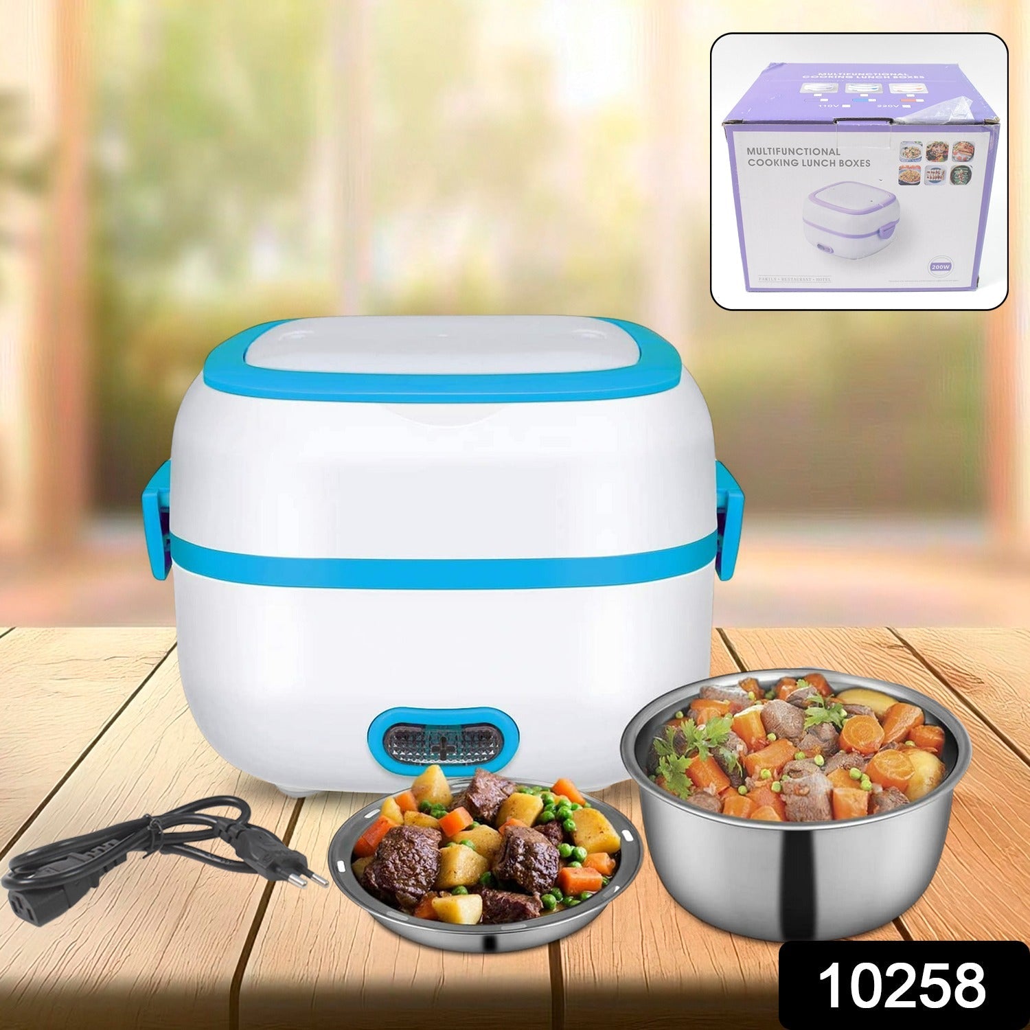 Electric Lunch Box 3-in-1 Stainless Steel Food Heater | Lunchie Bunchie - Side View