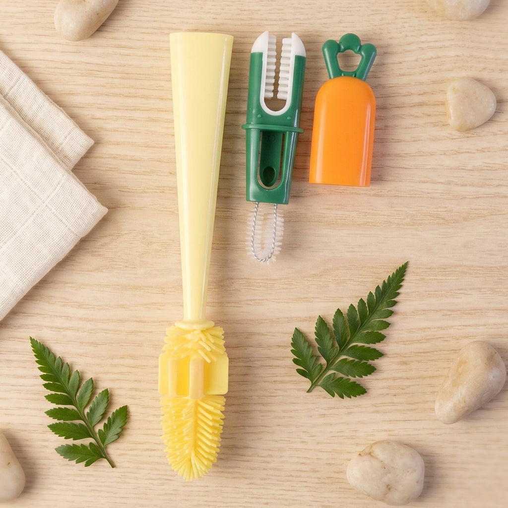 3 in 1 Bottle Cleaning Brush Gentle & Reusable with Silicone Head - Back View