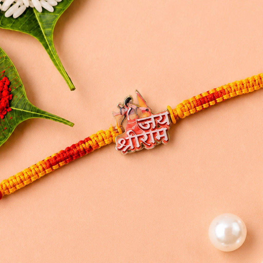 ALVENZA Jay Shree Ram Rakhi, Elegant Dori Design for Brothers