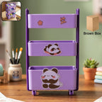 Mini Storage Trolley 3-Tier Desk Organizer with Wheels for Kids and Office