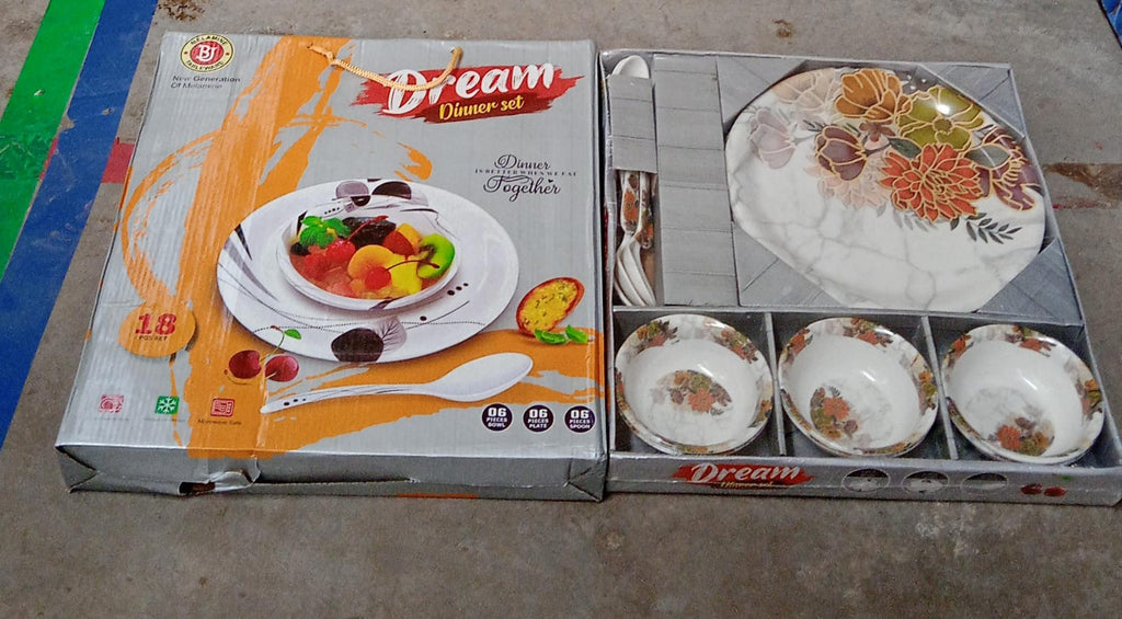 ALVENZA Plastic Dinner Set – 18-Piece Microwave & Dishwasher Safe | Jiaqi