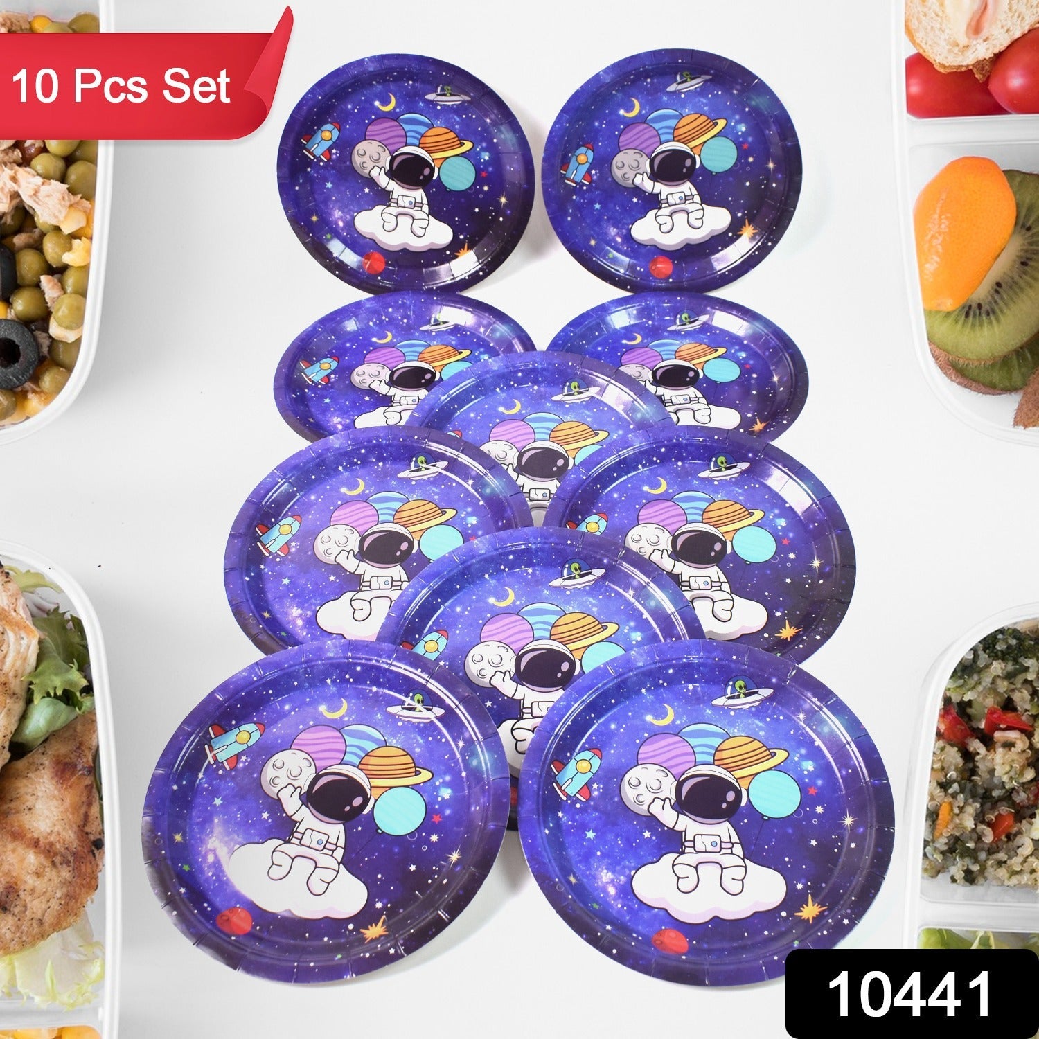 Disposable Paper Plates Festive Birthday Set | JubileeJoy - Side View