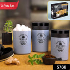 Airtight Food Containers 3 Pc Tea Coffee Sugar Set | Tidy Table - Side View