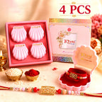 ALVENZA Rectangular AD Filigree Designer Rakhi for Brother with Pink Beads Gift