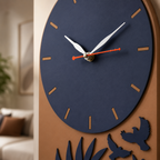 ALVENZA Tropical Leaf Bird Designer Layered MDF Wall Clock Modern Luxury Home