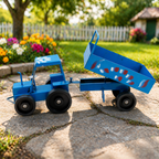 ALVENZA Handcrafted Blue Metal Tractor Toy – Vintage Charm & Durability
