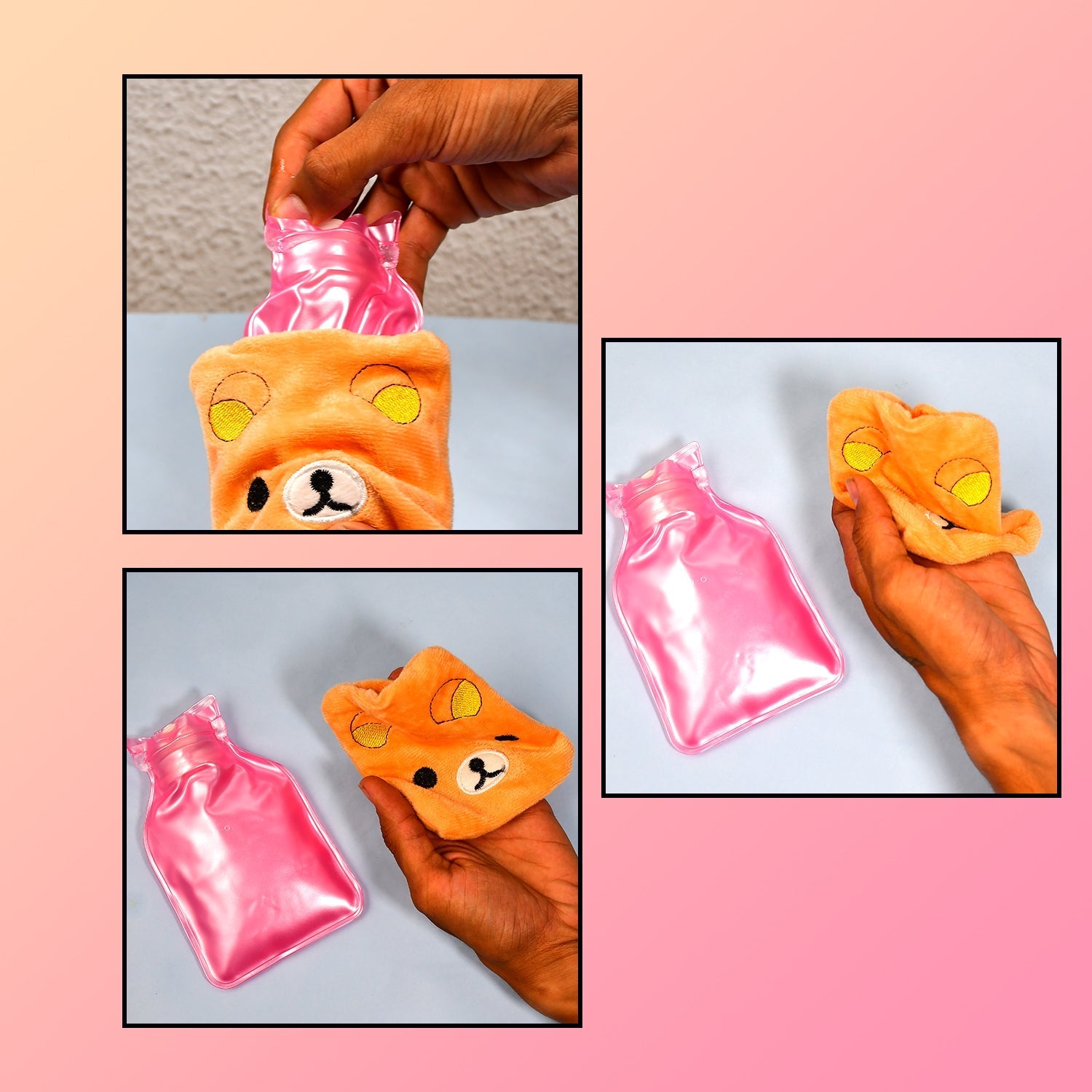 Hot Water Bag for Pain Relief Soft Cover & Portable Design - Front View