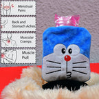 Doremon Hot Water Bag Soft Cover for Pain Relief | Velvet Wellness - Back View