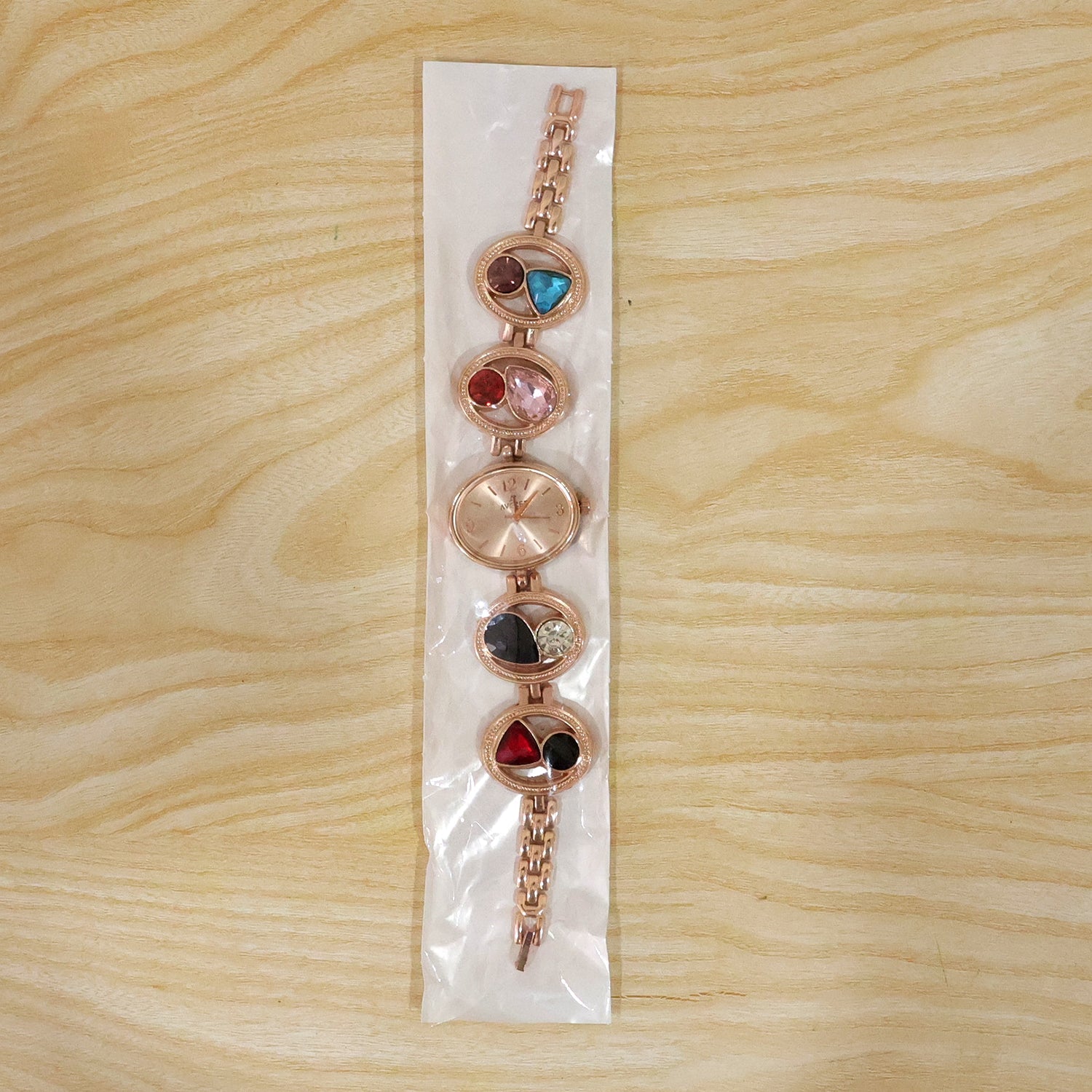 Rose Gold Bracelet Watch – Women's Analog with Crystal Stones