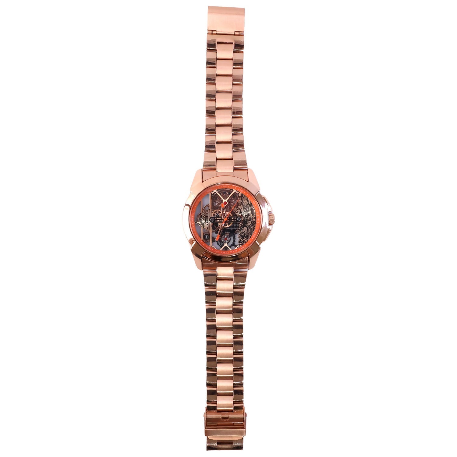 Jai Shri Ram Analog Watch – Devotional Style with Rose Gold Finish