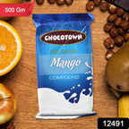 Mango Compound Chocolate Premium 500gm Slab | Chocotown - Front View