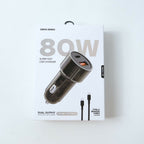 ALVENZA 80W Car Charger – Rapid Dual Port Charging for Smartphones