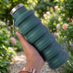 Silicone Foldable Water Bottle Space-Saving Travel & Sports Hydration - Front View