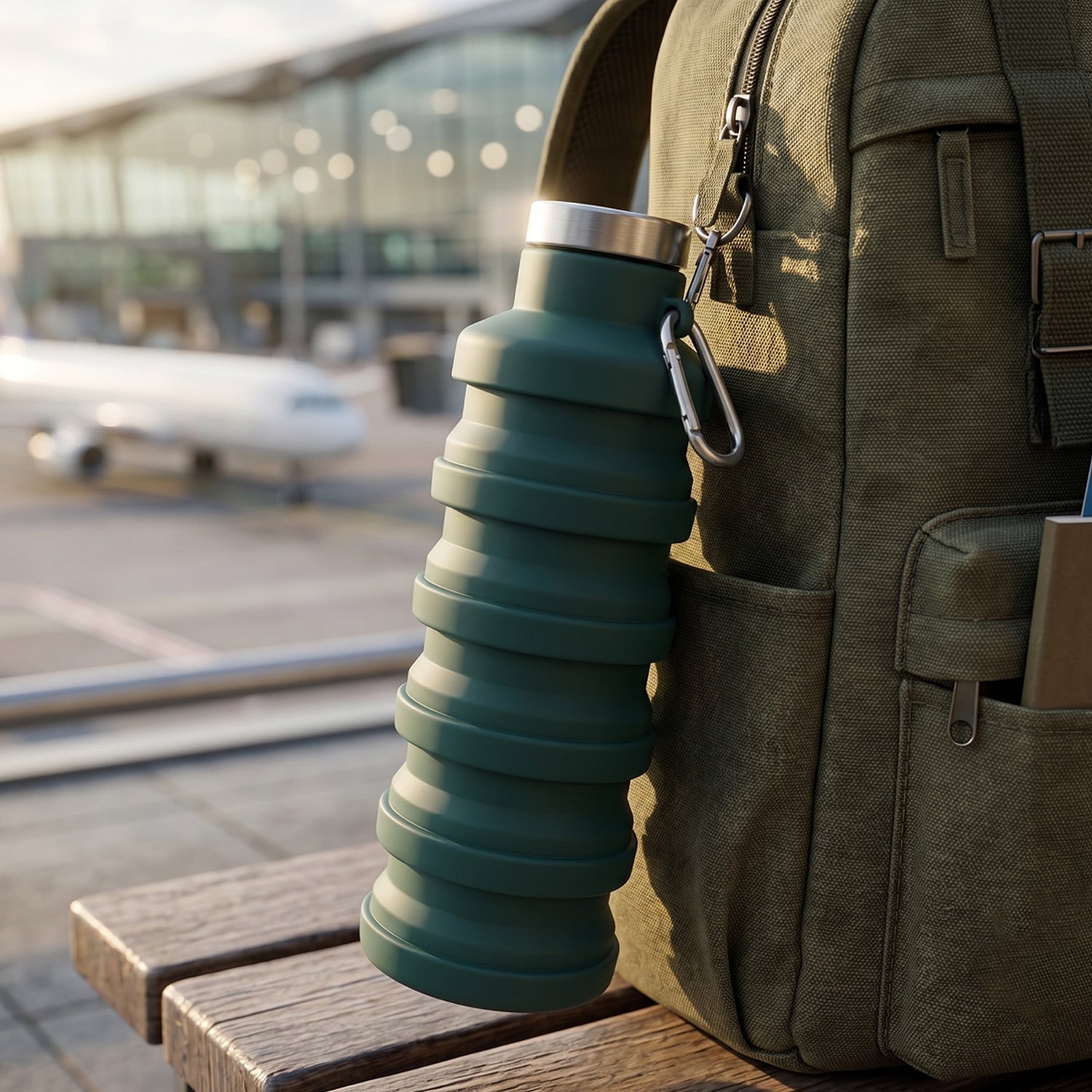 Silicone Foldable Water Bottle Space-Saving Travel & Sports Hydration - Detail View 7