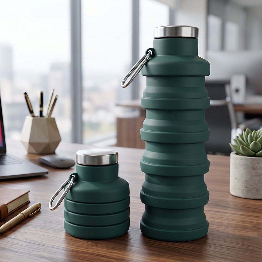 Silicone Foldable Water Bottle Space-Saving Travel & Sports Hydration - Detail View 8