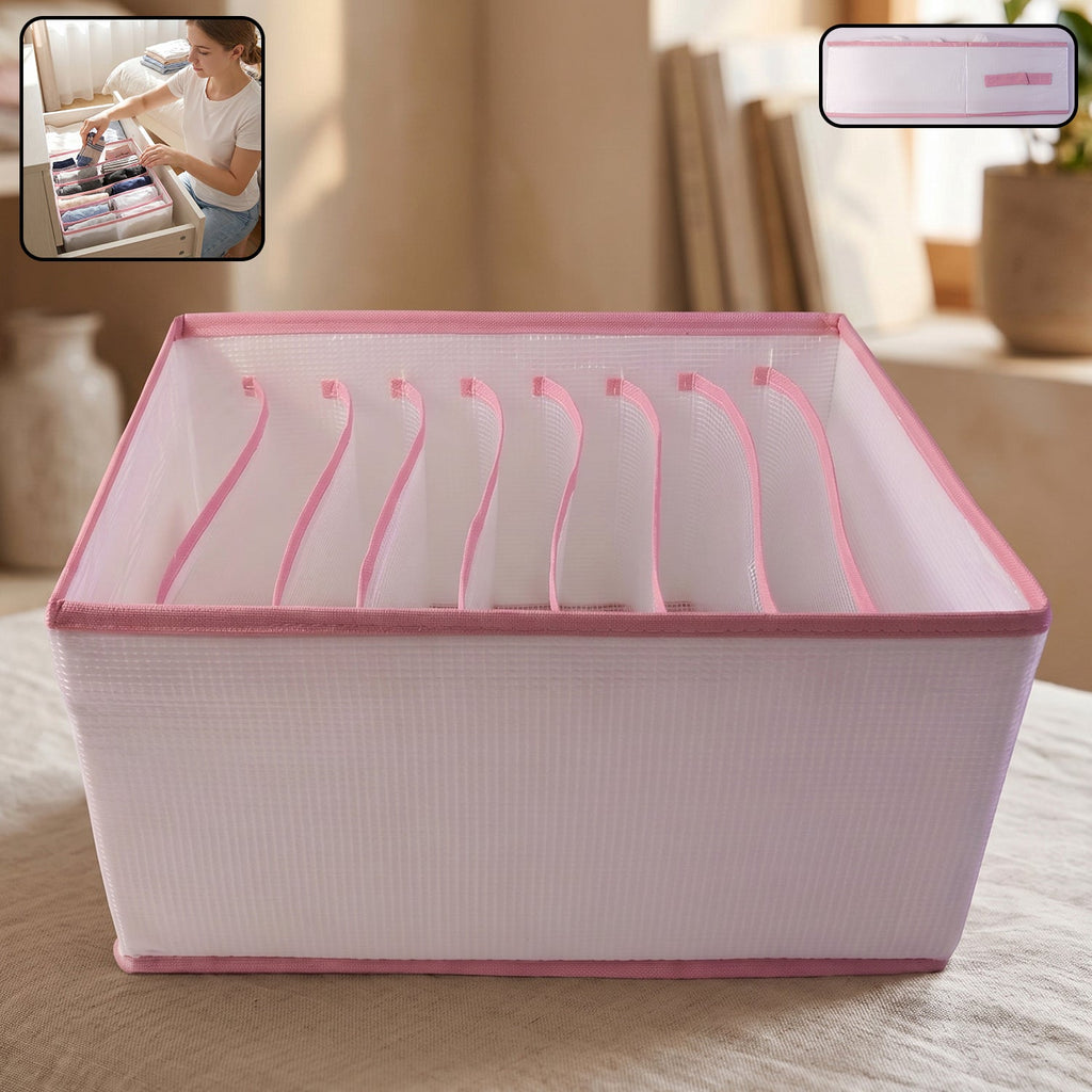 Clothes Storage Organizer Foldable, Space-Saving & Durable Fabric - Front View