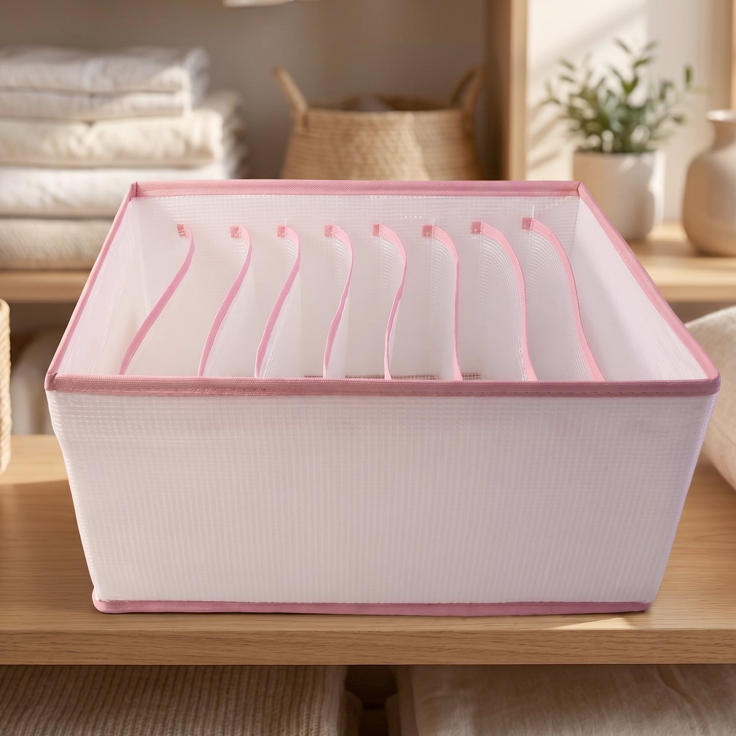 Clothes Storage Organizer Foldable, Space-Saving & Durable Fabric - Detail View 5