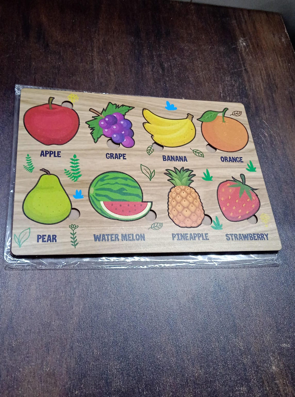 Wooden Fruit Puzzle Toddler Learning Board | Inventive Play - Detail View 8