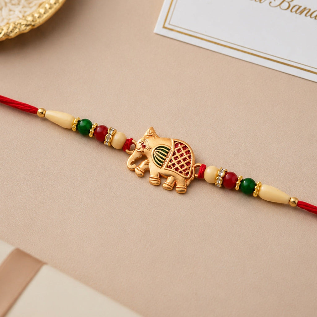 ALVENZA Elephant Rakhi – Handcrafted Traditional Design for Raksha Bandhan