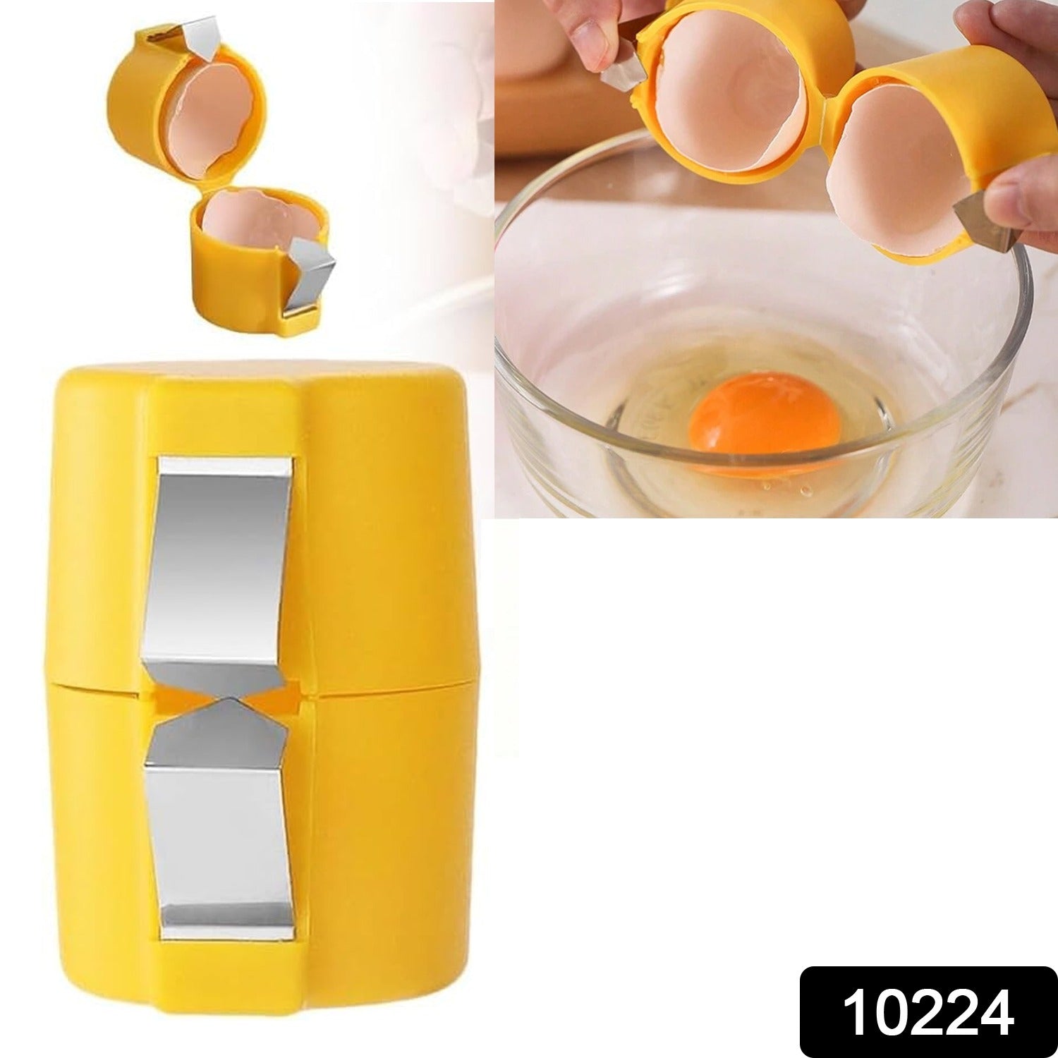 Egg Shell Opener Handheld Egg Cracker Tool for Raw Eggs | Quickslice - Side View
