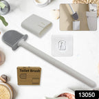 Silicone Toilet Brush Wall-Mounted, Anti-Drip Cleaner | Velvet Wipe - Front View