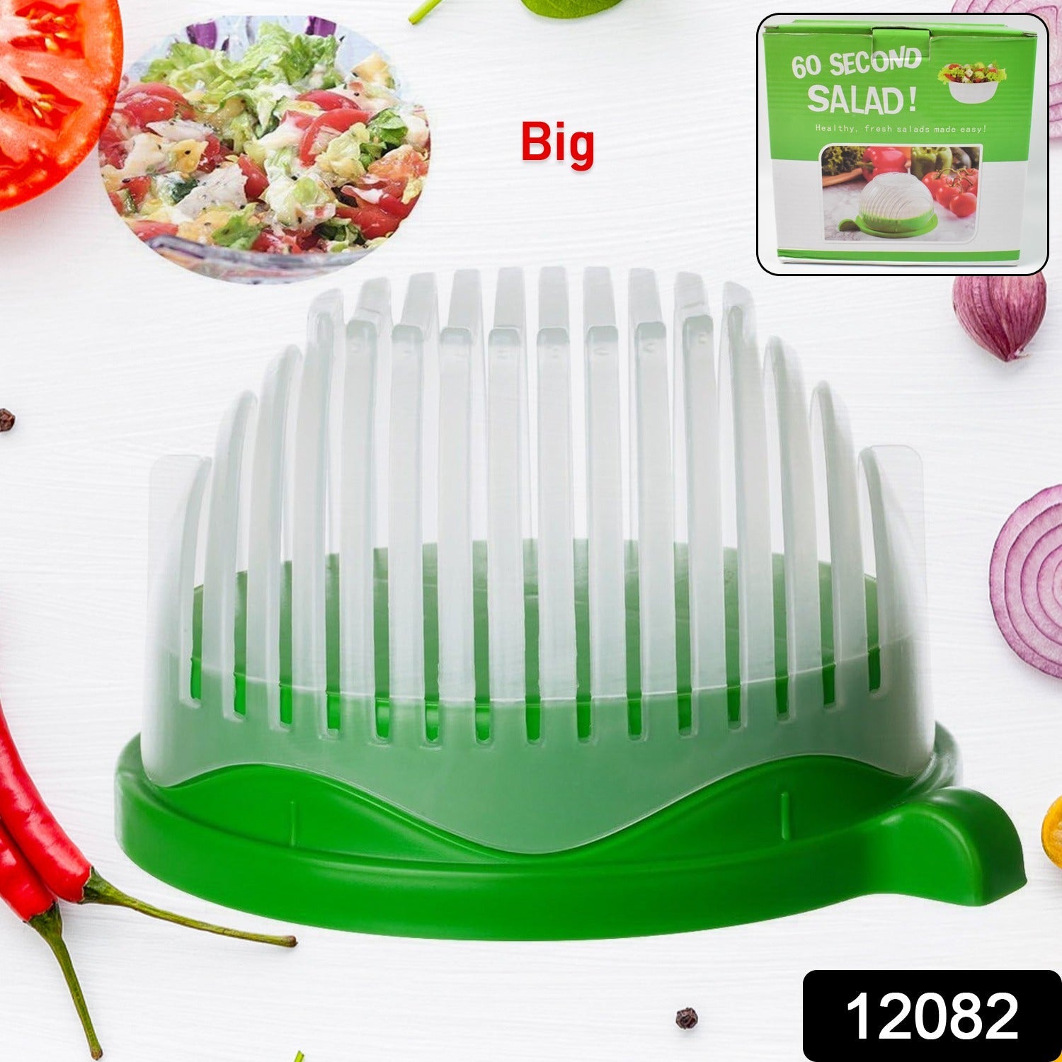 60 Seconds Salad Cutter Bowl Quick Vegetable & Fruit Slicer | Quickslice - Side View