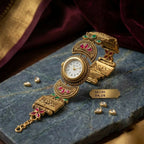 Rajwadi Antique Gold Plated Ethnic Bracelet Watch for Women