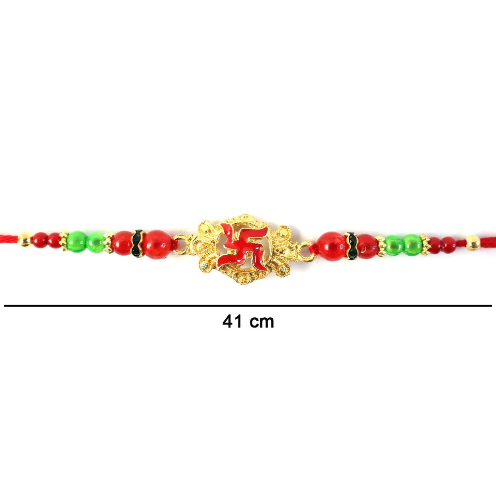 ALVENZA Swastik Symbol Rakhi – Elegant Traditional Festive Accessory