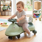 ALVENZA Kids Dinosaur Swing Car Ride On Toy with Music and Steering Wheel (1 Pc)