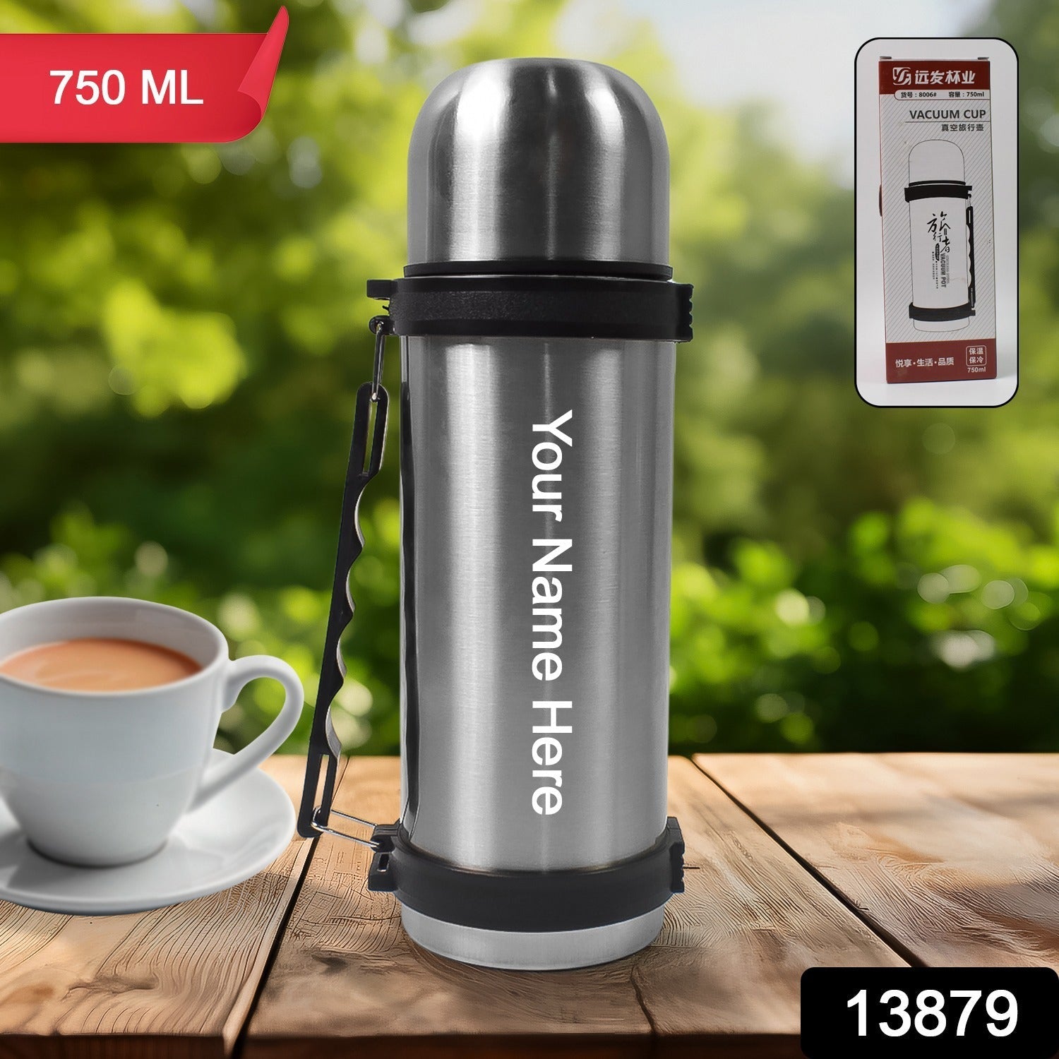 ALVENZA Stainless Steel Coffee Vacuum Flask – 750ml Portable Bottle