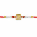 ALVENZA Auspicious Om Symbol AD Rudraksha Rakhi for Brother, Crystal Beads Gift