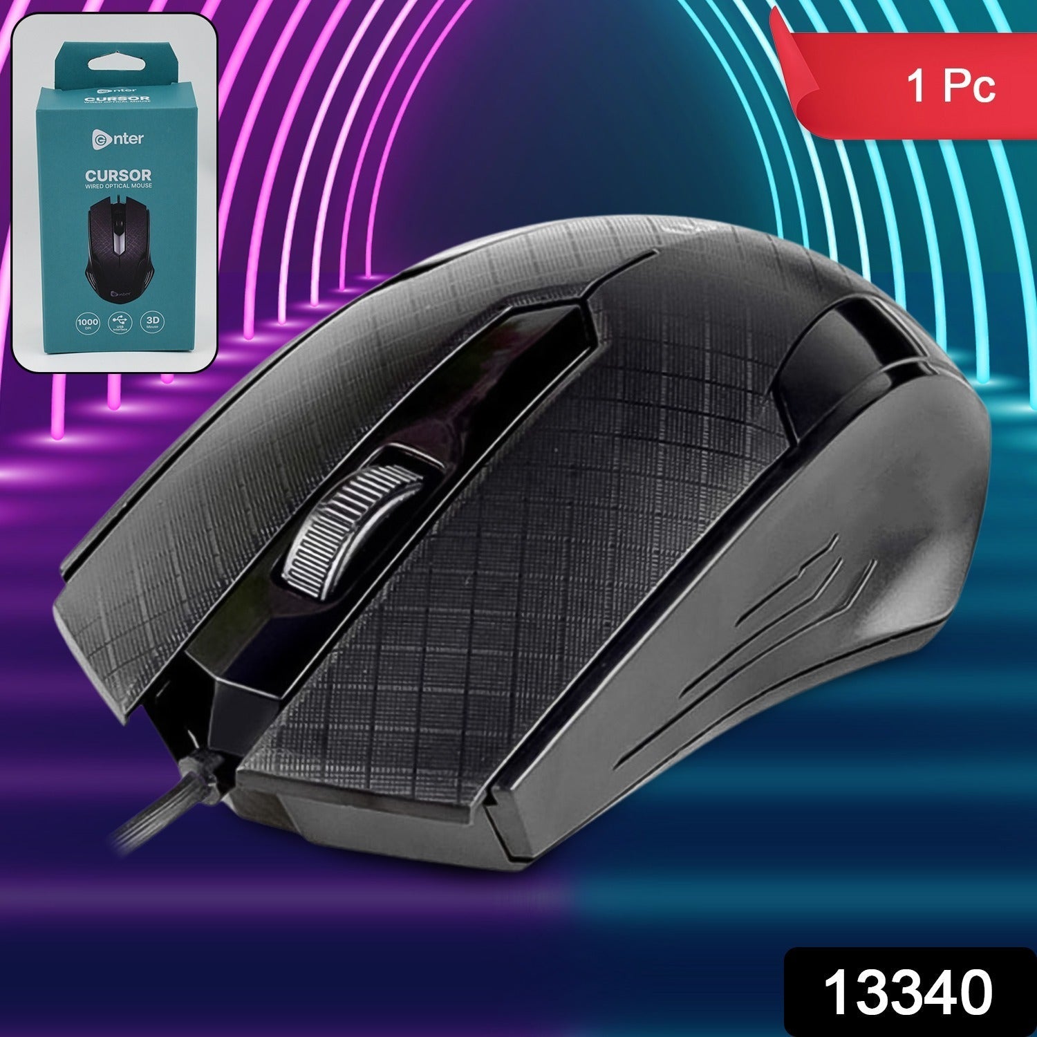 ALVENZA Wired Optical Mouse – Ergonomic, 1000 DPI for Laptop | Compshop