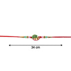 ALVENZA Mini Krishna Peacock Leaf Rakhi – Elegant Traditional Design for Raksha Bandhan