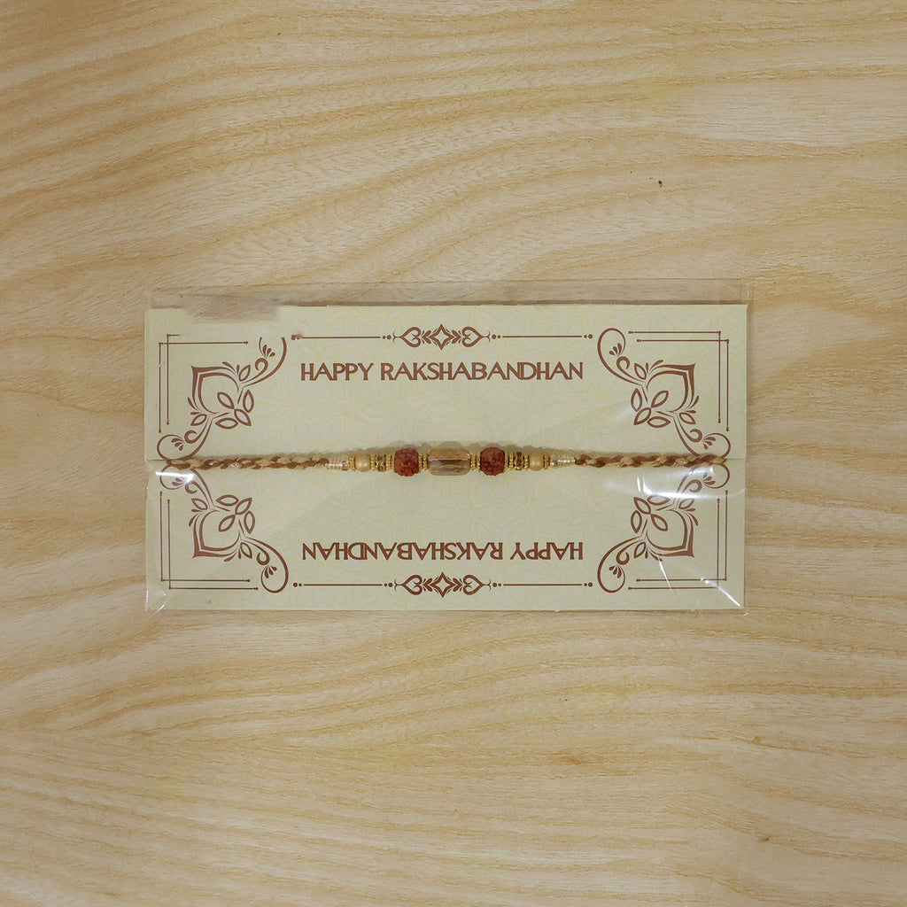 ALVENZA Graceful Pastel Pearl Rakhi with Fine Beads and Premium Raksha Bandhan Charm