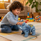 ALVENZA Light-Up Elephant Pull Toy – Engaging & Educational Sensory Play