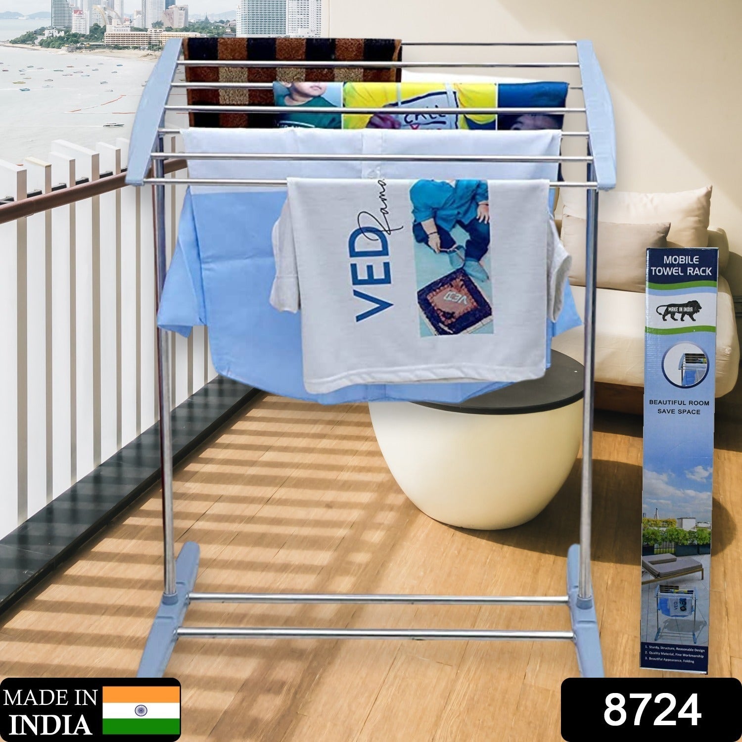 ALVENZA Portable Clothes Drying Rack – Foldable, Steel & Plastic | PHOBIA