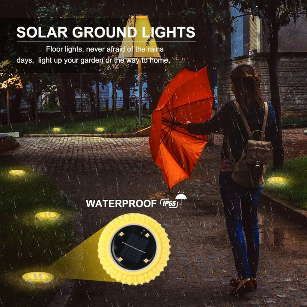 Solar Ground Lights Waterproof LED Pathway Illumination - Detail View 5