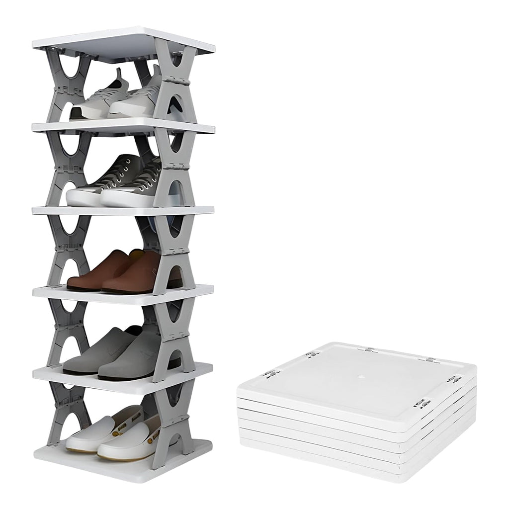 ALVENZA Foldable Shoe Rack 6-Layer – Space-Saving Organizer | Organivo