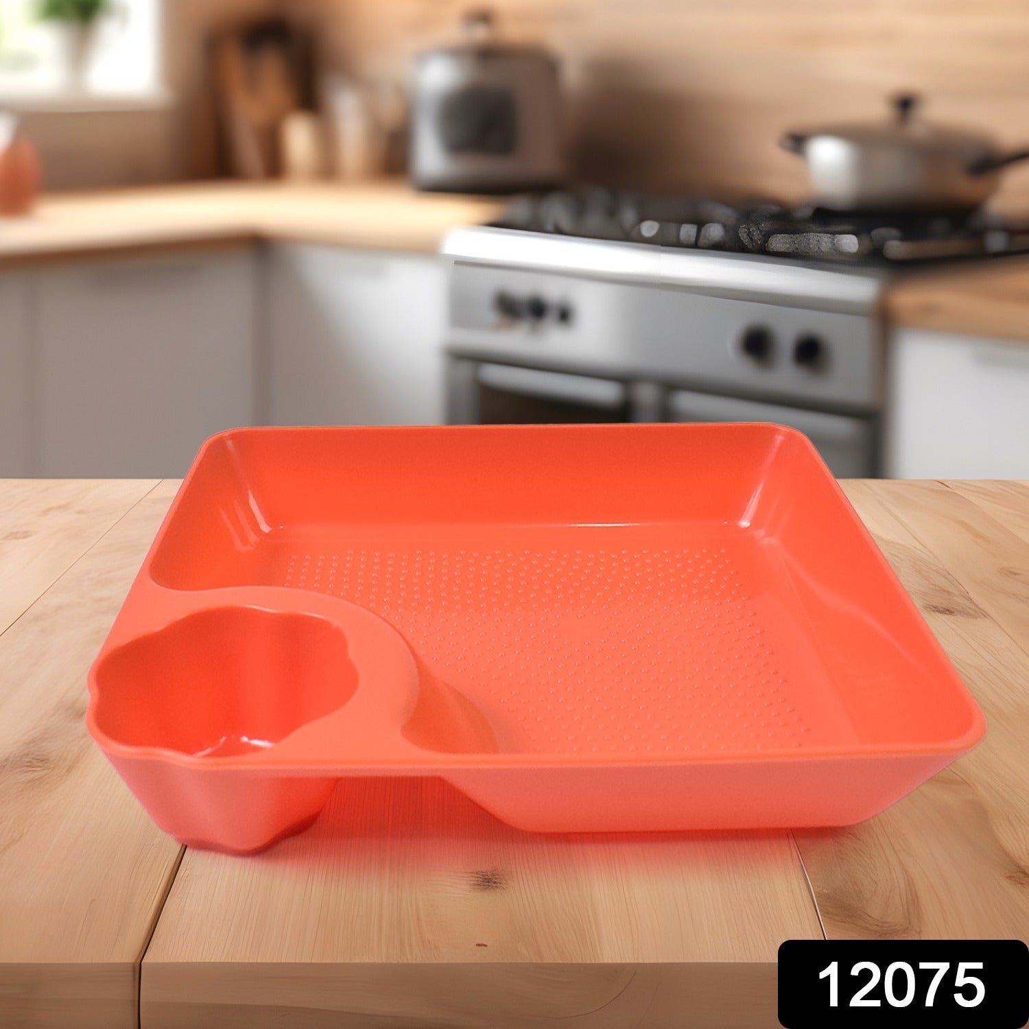 Plastic Plates with Dipping Saucer Perfect for Snacks & Party Serveware - Side View