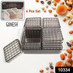 ALVENZA Dry Fruit Container Set – Acrylic 4-Piece Gift Tray | Ganesh